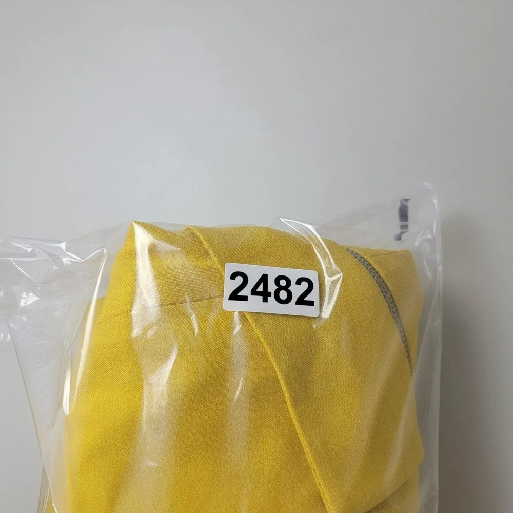 Zara Basic Blazer Women S Yellow Polyester Crop Zip Pocket Open Front LongSleeve